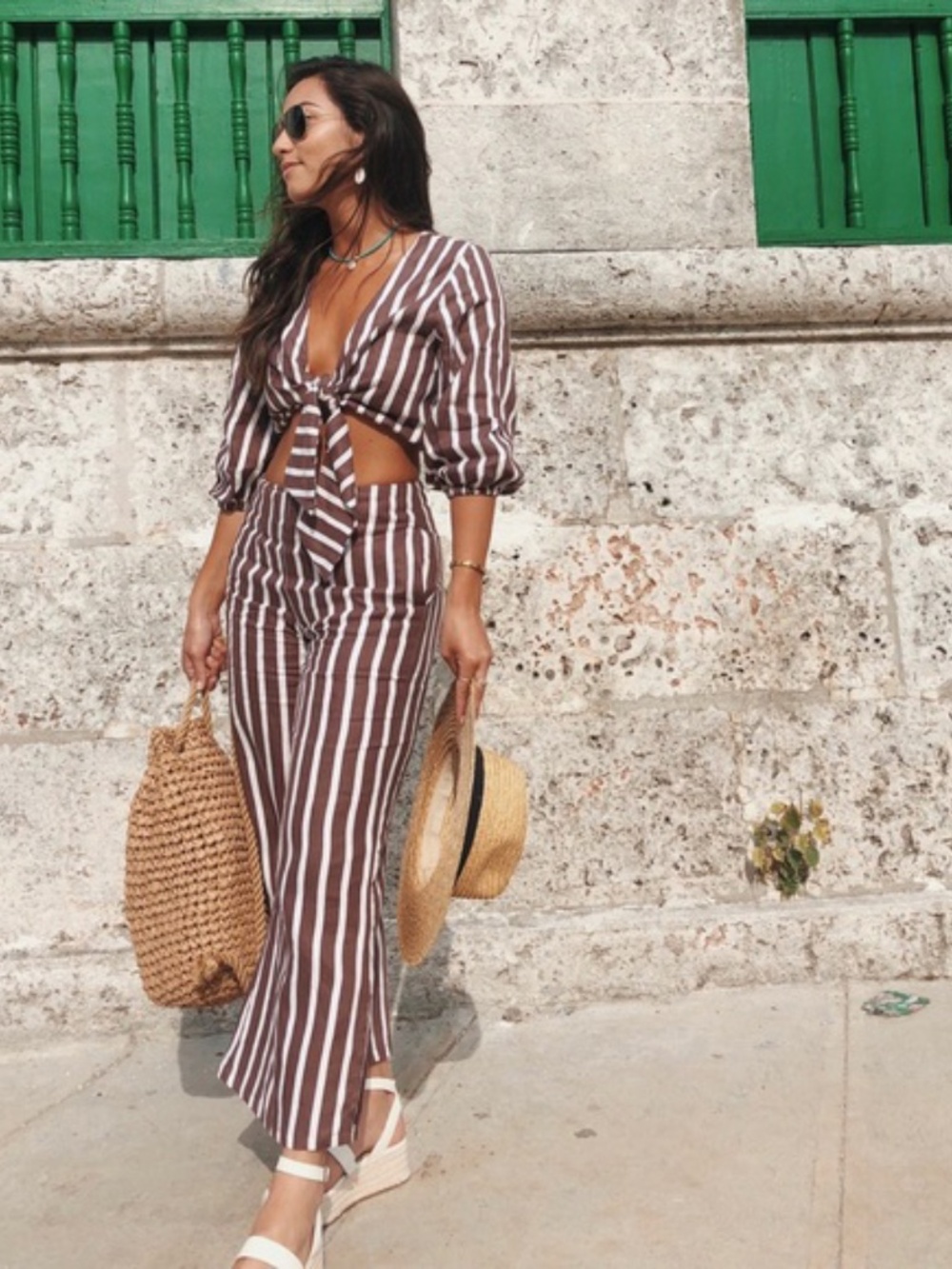 Faithful The Brand Striped La Guardia Top and Carmen Pant Set
